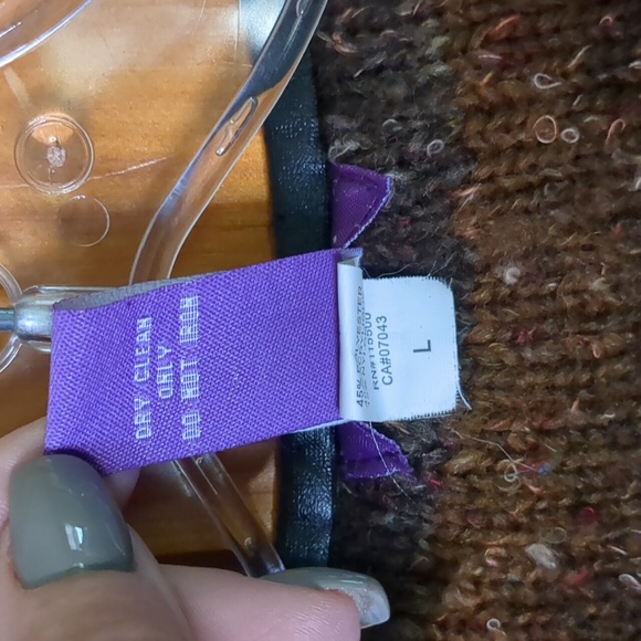 OLIVIA M* longline faux leather trimmed long sleeve duster sweater various color - Picture 12 of 12